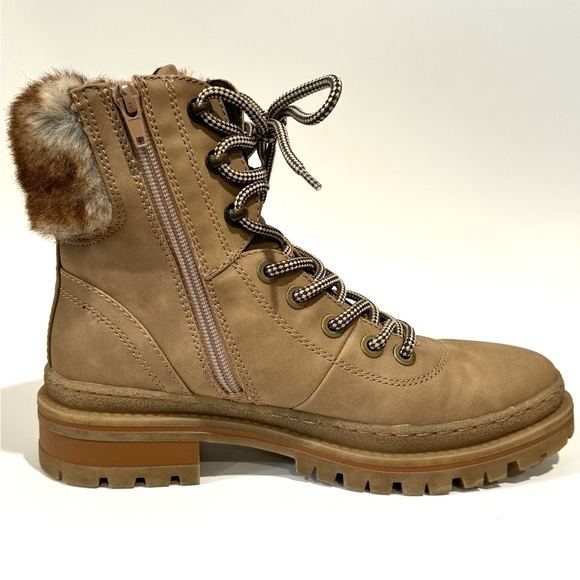 Steve Madden Womens Keystone Tan Lace-Up Boots - Size 8 - Picture 4 of 8